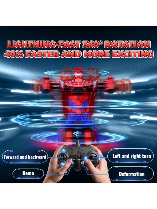 Spider Remote Control Car Toy for Boys, 2.4Ghz RC Transform  Spider Transform RC Cars  with Eye & Underbody Lights 2.4GHz Remote Control Car